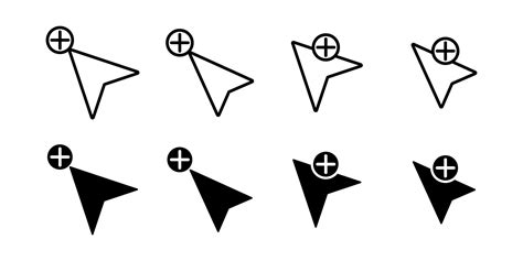 Add Cursor Icon Set Computer Mouse Cursor And Plus Sign Simple Design