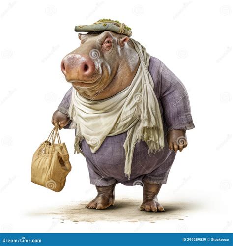Hyperrealistic Fantasy Hippophat Carrying Bag of Grain Stock