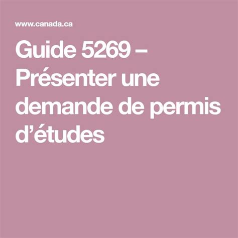 Guide Pr Senter Une Demande De Permis D Tudes