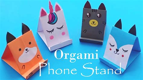 How To Make Paper Mobile Stand Ll Diy Origami Phone Holder Youtube