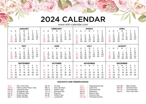 2024 Wall Calendar Floral Arrangements - Adrea Ardella