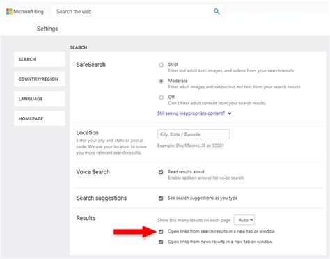 How To Stop Bing From Opening Search Results Links In A New Tab Radulink