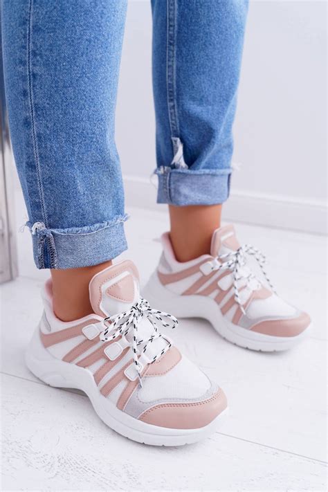 Sportowe Damskie Buty Gruba Podeszwa Nude Fina Damskie Sportowe Damskie Butosklep Pl