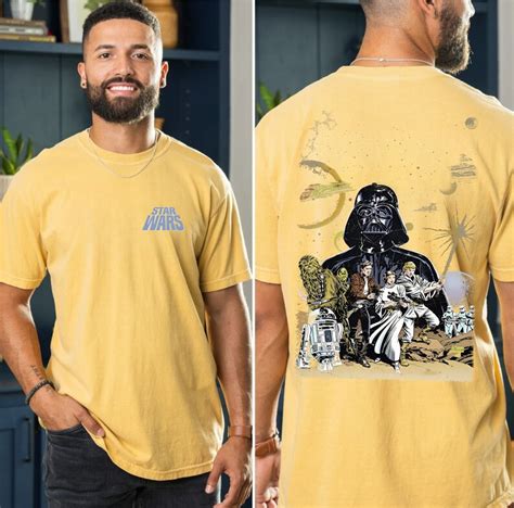 Two Sided Retro Star Wars A New Hope Comfort Colors Shirt Darth Vader Leia Droids R2d2 Bb8