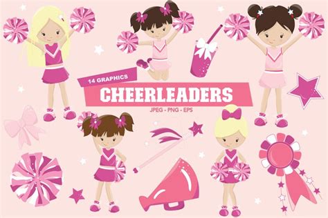 Cheerleaders Kids Clip Art