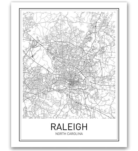 Buy Raleigh Of Raleigh City S Modern Art City Prints Raleigh Art Minimal Print North Carolina