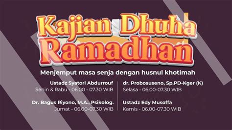 Kajian Dhuha Ramadhan Eps Ustadz Syatori Abdurrauf Youtube