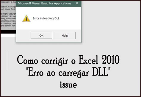 Erro Do Excel Ao Carregar Dll Archives Excel Arquivo Reparar Blog