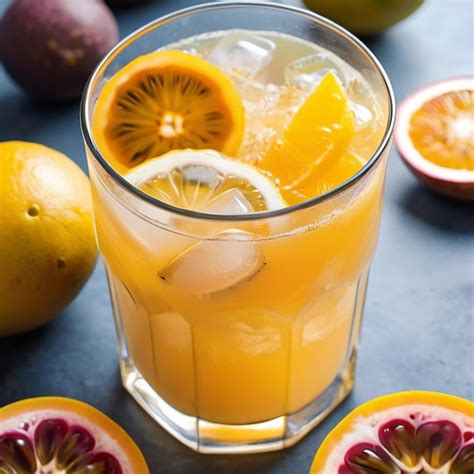 premium photo passion fruit juice photo  ai generative