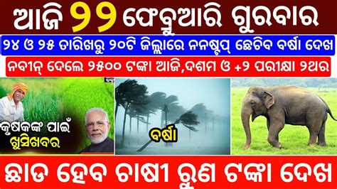 Today S Morning News Odisha 22 February 2024 Kalia Yojana Kisan