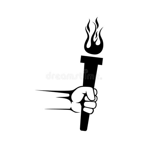 Hand With Flaming Torch Stock Vector Illustration Of Aspirations