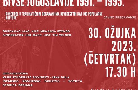 Predavanje Rokenrol i ratovi na prostoru bivše Jugoslavije 1991