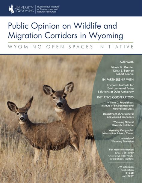 Pdf Public Opinion On Wildlife And Migration Corridors In Wyoming