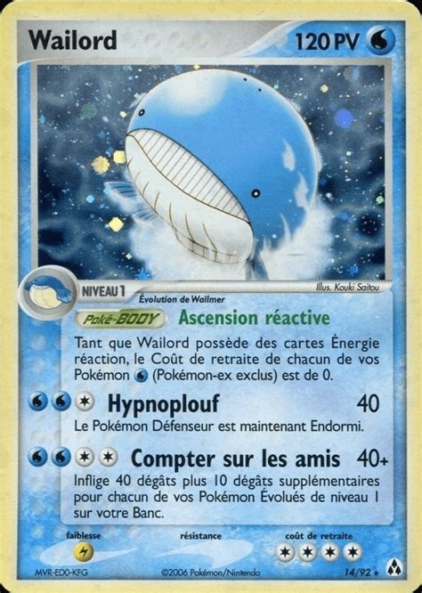 Carte Pok Mon Wailord Ex Cr Ateurs De L Gendes L Unit