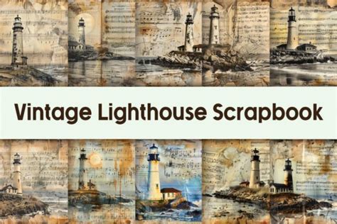 Vintage Lighthouse Scrapbook Graphic By Pamilah · Creative Fabrica