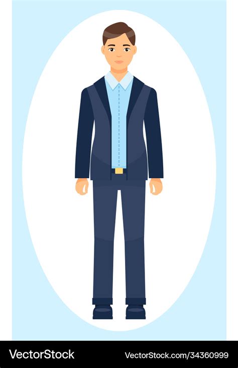 Isolated cartoon character office worker man Vector Image