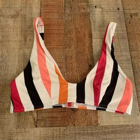 Sunn Lab Swim Swim Sunn Lab Swim Womens Striped Bikini Swimsuit Top Multicolor Poshmark