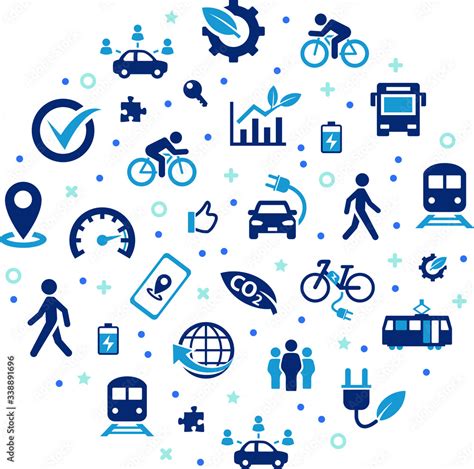 New Mobility Vector Illustration Concept With Icons Related To