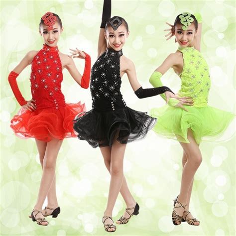 Verão Crianças Roupas De Dança Latina Meninas Nova Saia Prática Competição Desempenho
