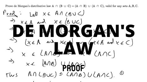 [proof] De Morgan S Distributive Law A ∩ B ∪ C A ∩ B ∪ A ∩ C Youtube