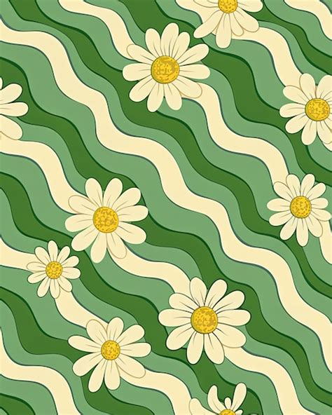 Daisies On A Green Background Premium Ai Generated Image