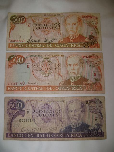 Mis colecciones: Billetes antiguos de ¢500 de Costa Rica