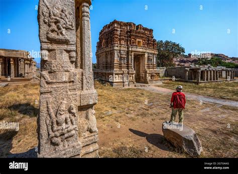 The View Of Ancient Achyutaraya Temple Group Of Ruins Monuments At