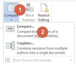 How To Compare Two Versions Of A MS Word Document With Screenshots