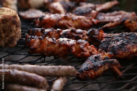 A traditional South African braai. This photo has selective focus ...