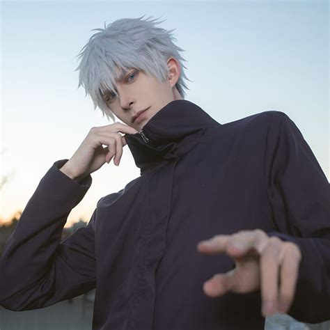anime jujutsu kaisen gojo satoru cosplay costume  styles  wigs