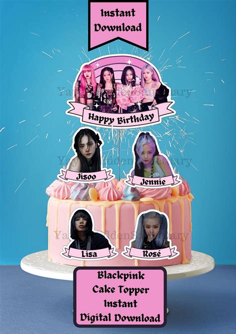 Blackpink Cake Topper Blackpink Centerpiece Blackpink Party Etsy