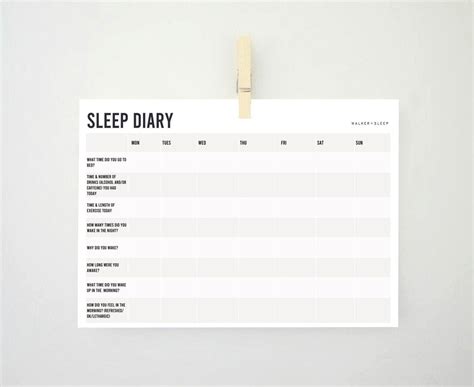 Sleep Diary No3 Printable Sleep Journal Etsy