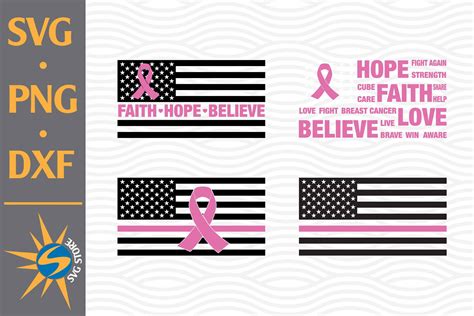 Breast Cancer Us Flag Svg Png Dxf Digital Files Include 908015