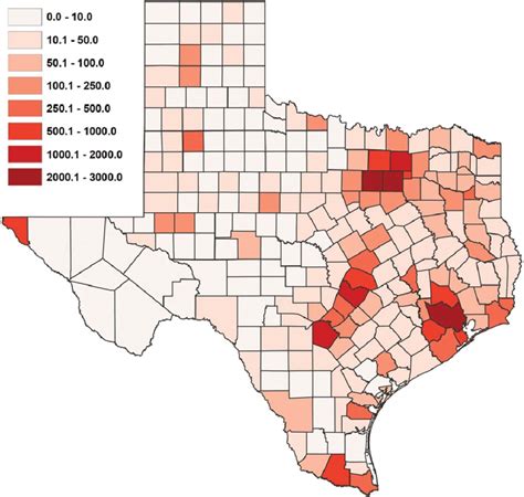 Texas population density by county 2014 Blank Template - Imgflip