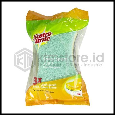 Jual Best Deal 3M Scotch Brite Sabut Spons Hijau Cuci Piring 2 In 1 Id