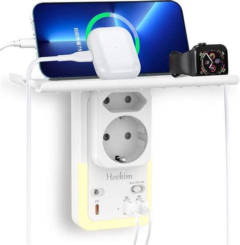 Ciabatta Prese Multiple Multipresa Con USB Con Luce Notturna E