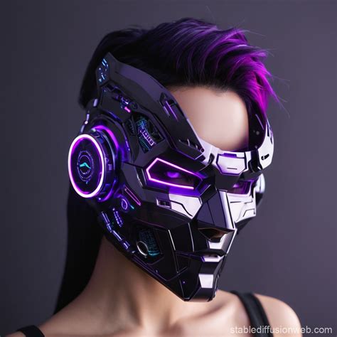 Robot Mask Cyberpunk Scene | Stable Diffusion Online