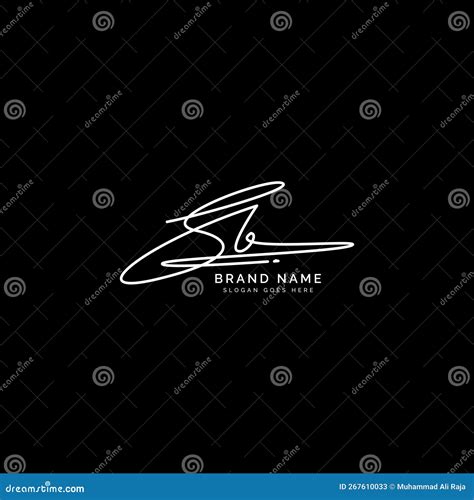 S B Sb Initial Letter Logo In Signature And Handwritten Lettering