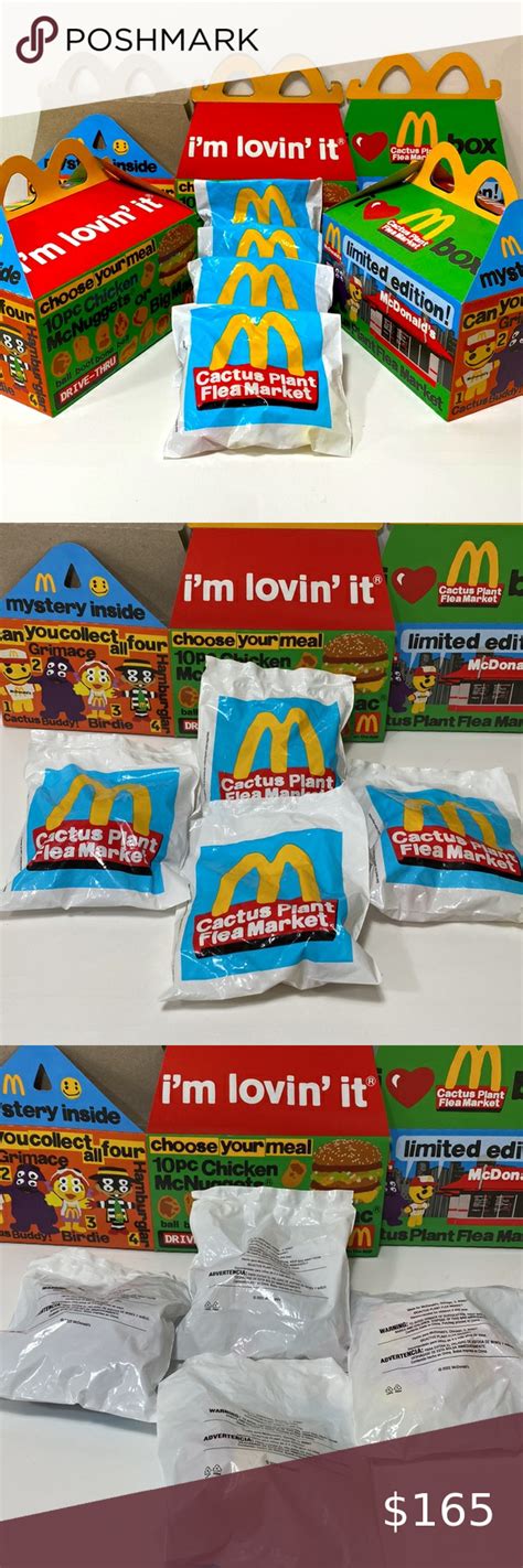 Cactus Plant Flea Market Mcdonalds Complete Set With Boxes Happy