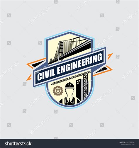 Colorful Civil Engineering Vector Logo Template 库存矢量图（免版税）1555365740