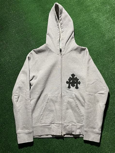 Chrome Hearts Grey Zip Up Hoodie