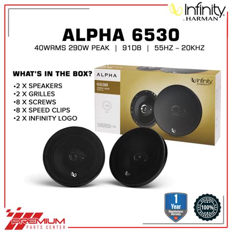 Infinity Alpha 6530 Component Car Speaker 6.5" Coax 3 Way 40W RMS 4ohms ...