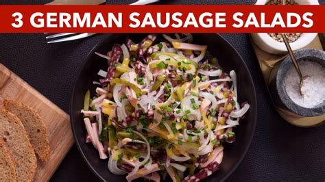 3 German Sausage Salads Regional Wurstsalat And Fleischsalat Recipes Youtube