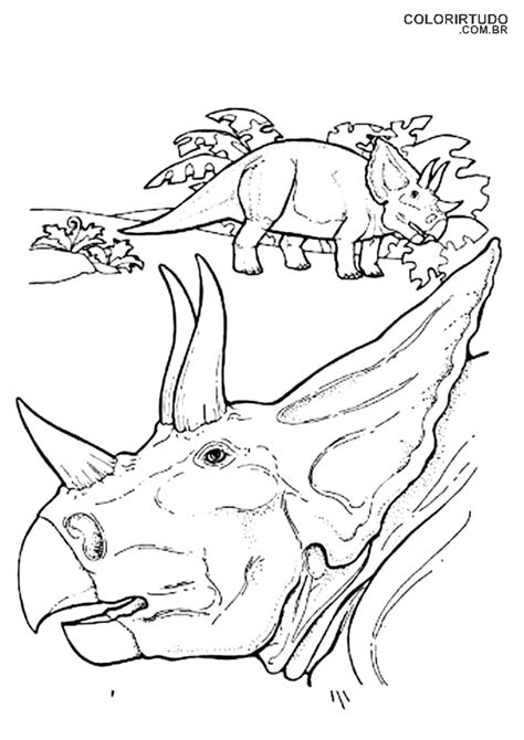 Dinossauro Para Colorir Triceratops - Desenho De Dinossauro Para Colorir Família Triceratops Para Imprimir