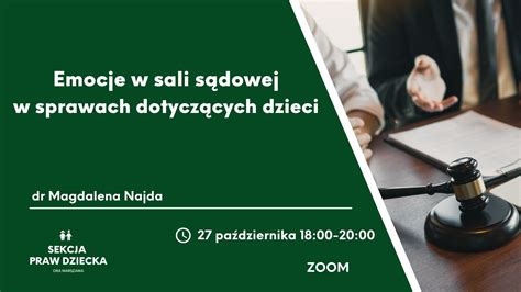 Szkolenie Online Emocje W Sali S Dowej W Sprawach Dotycz Cych Dzieci