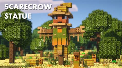 Minecraft How To Build A Scarecrow Tutorial In 2023 Minecraft