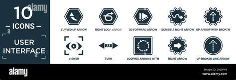 jeu d icônes d interface utilisateur rempli contient une flèche plate