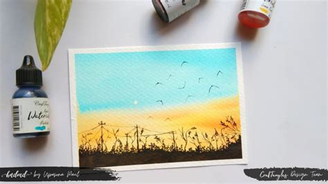 Beautiful Landscape Silhouette Watercolour Painting Hndmd Blog