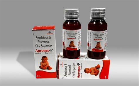 Aceclofenac And Paracetamol Oral Suspension Packaging Size 60 Ml