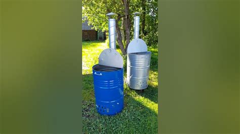 бочка печка для сжигания мусора своими руками - YouTube